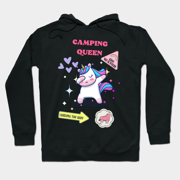 Camping Queen unicorn Hoodie by JLBCreations